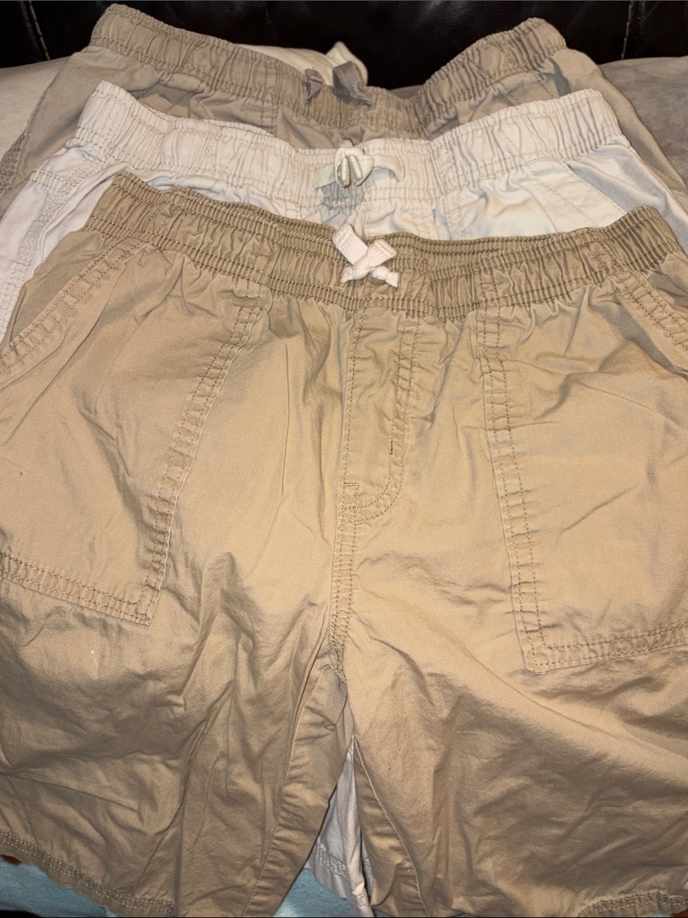 Kids Elastic-Waist Drawstring Shorts - Neutral Khaki